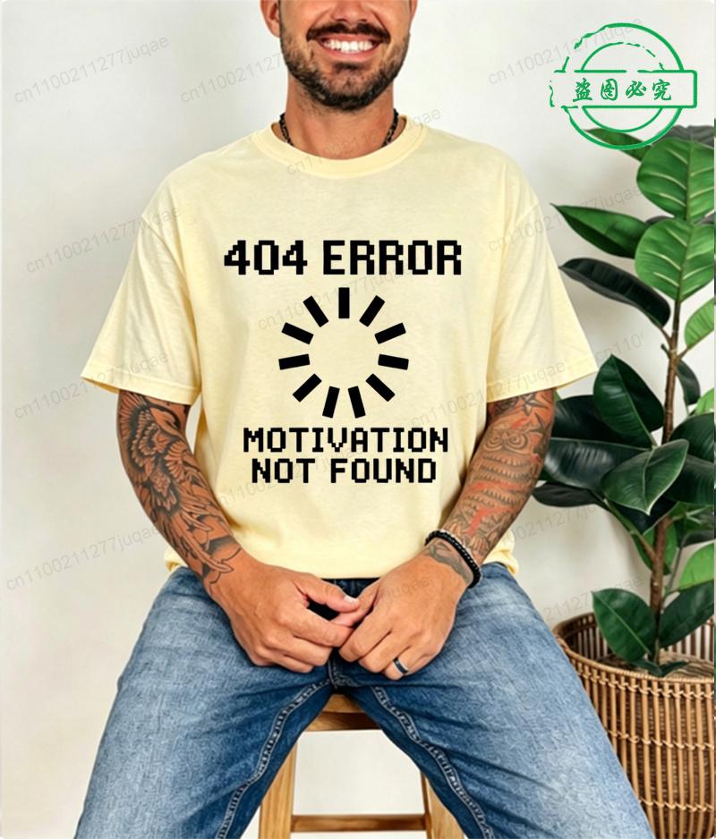 Tshirt For Unisex 404 Error Not Found Unisex Tops Casual Clothing Vintage Sportswear Design Oversized Clothes Trend Tshirt Clothes