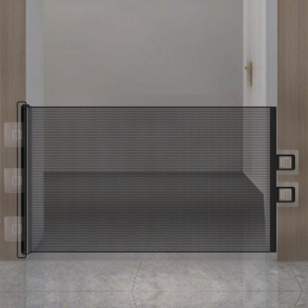 Retractable Dog Gate No-Drill Childproof Net Fence Cat Baffle Mesh Pet Gate Mesh Sliding Barrier Fence Dog Cat Fence Pet Gate