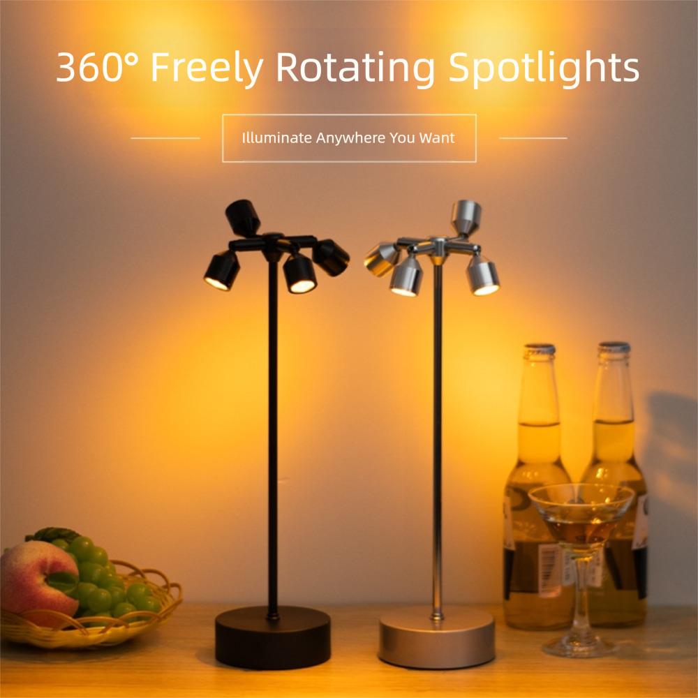 Creative Retro LED Touch Desk Lamp Charging High Pole Night Lights Decoration Lamp Bar Cafe