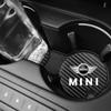 AWS1 2Pcs Leather Car Cup Holder Pad Anti Noise Coaster For MINI One Cooper JCW Countryman Clubman Cabrio Paceman Coupe Roadster R59