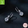 S925 Sterling Silver One-Carat Moissanite Earrings For Women, Simple And Atmospheric Four-Claw Ear Buckle