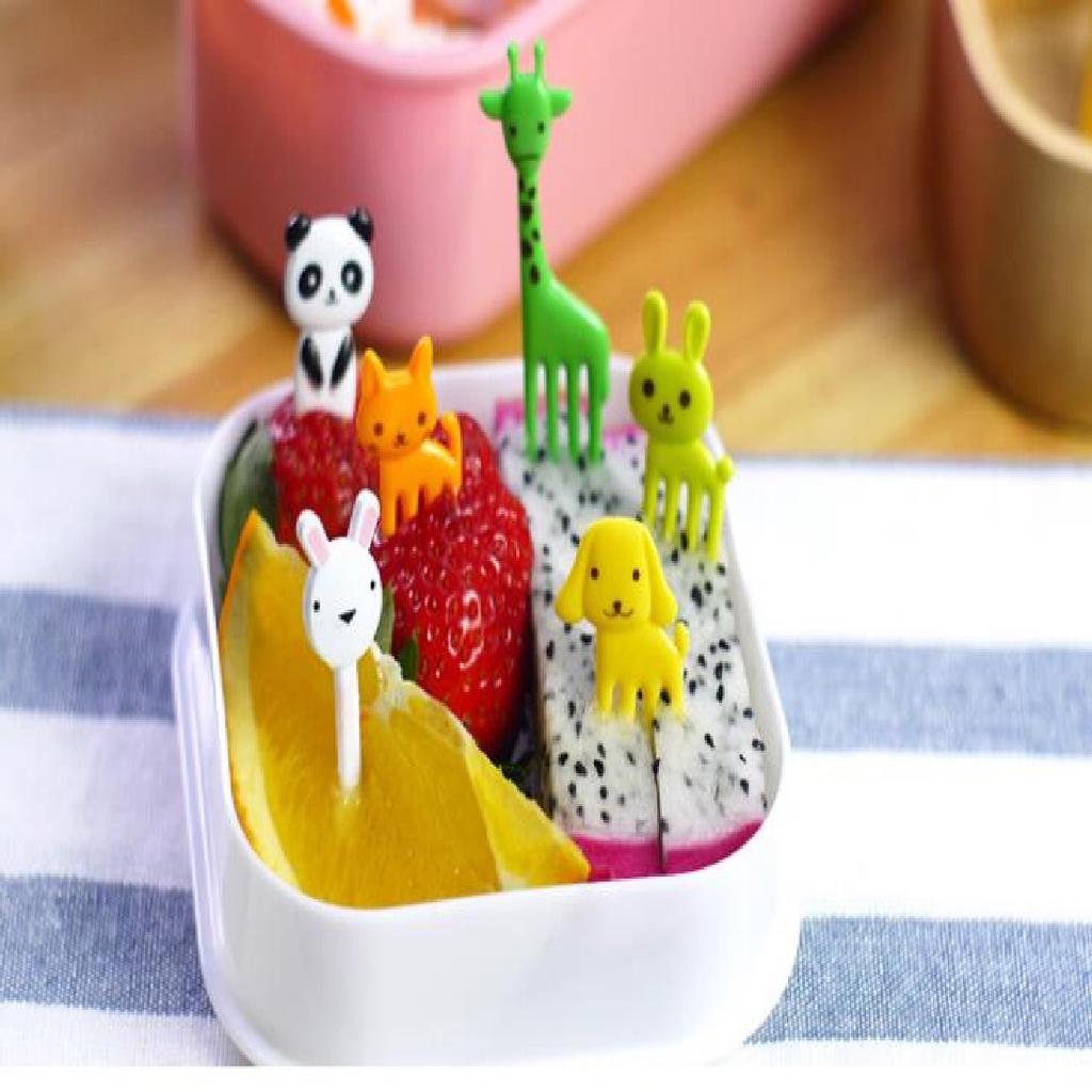 10 Stücke Tier Cartoon Obst Gabel Zeichen Obst Zahnstocher Bento Mittagessen ZPD 10 Stücke Tier Cartoon Obst Gabel Zeichen Obst Zahnstocher Bento Mittagessen ZPD