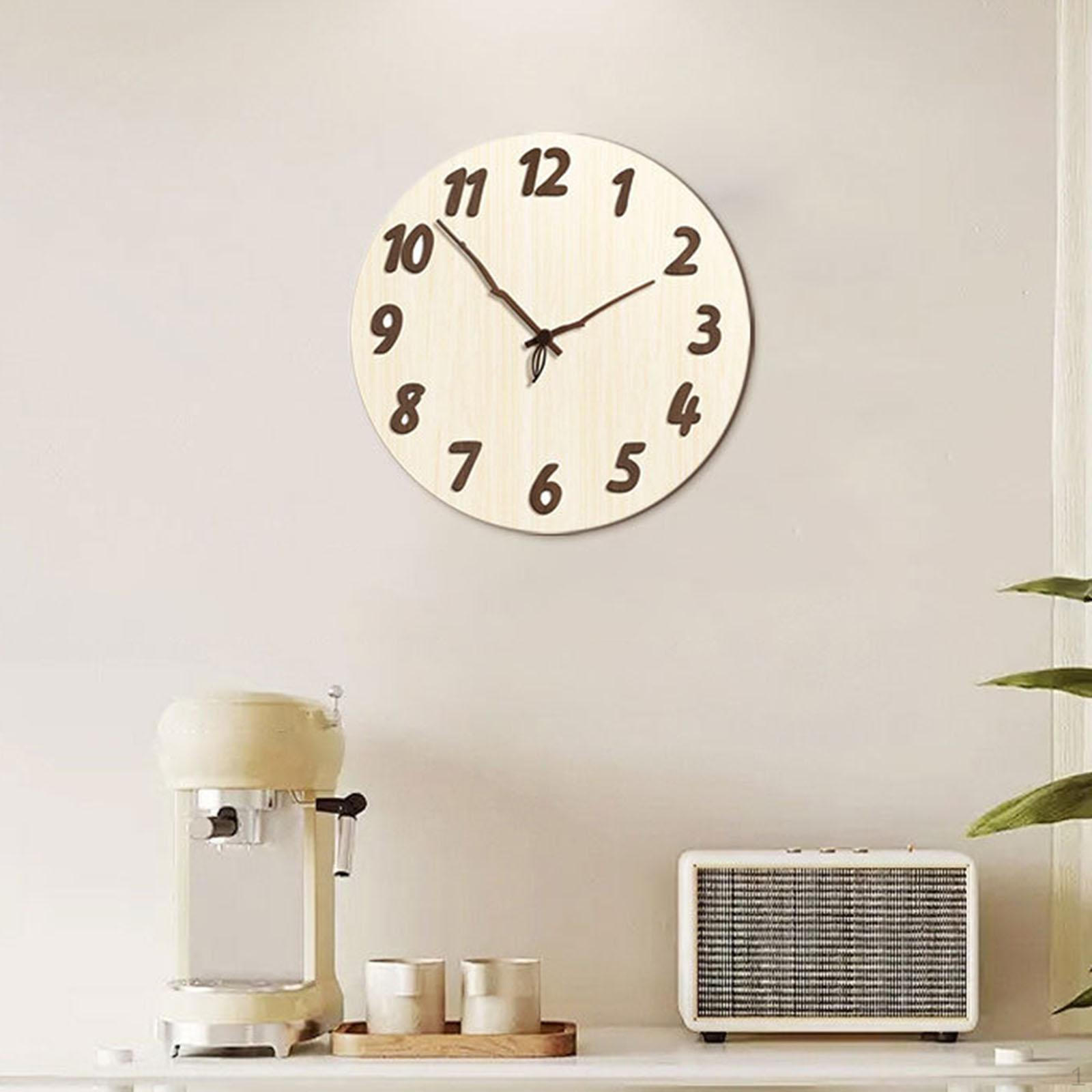 

Wall Clock Non Ticking Decorative for Living Room Bathroom Indoor