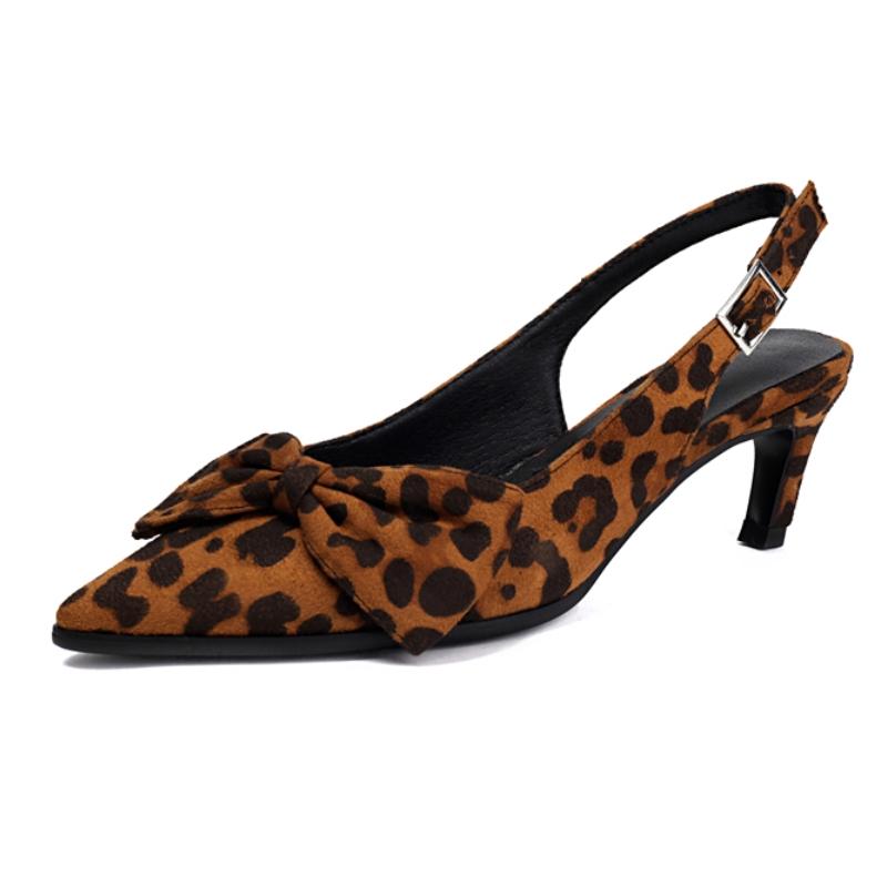 

Женские каблуки Летняя обувь 2025 Новая мода Бант Закрытый Острый носок Черный Коричневый На низком каблуке Вечеринка Офисная обувь Женские Слингбэки 39 коричневый