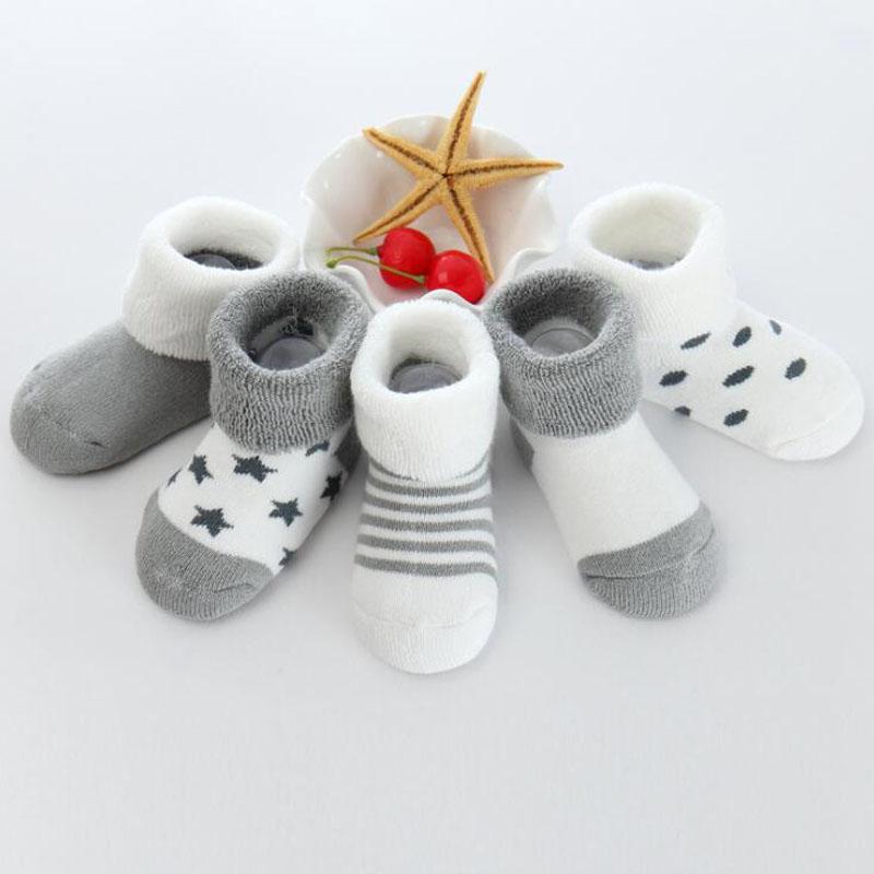 5Pair New warm baby toddler socks cartoon cotton autumn and winter baby foot socks