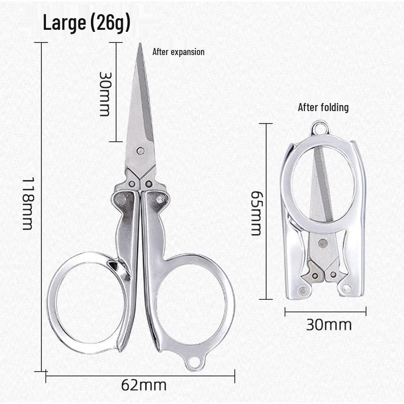 Mini Pocket Folding Stainless Steel Travel Scissors for Outdoors and Fishing