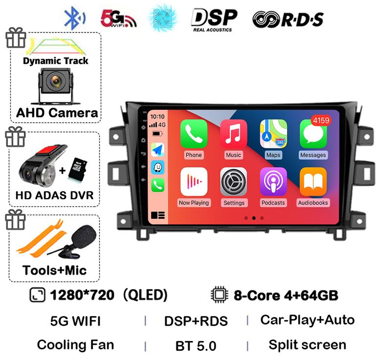 Android 14 Carplay Auto 360 Cameră Pentru Nissan NAVARA Frontier NP300 2011 - 2018 Multimedia Video Player GPS Radio Auto DSP Stereo