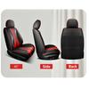 Black+red Perforated PU Leather FULL SET 5-Seats Car Seat Covers Cushion Front & Rear