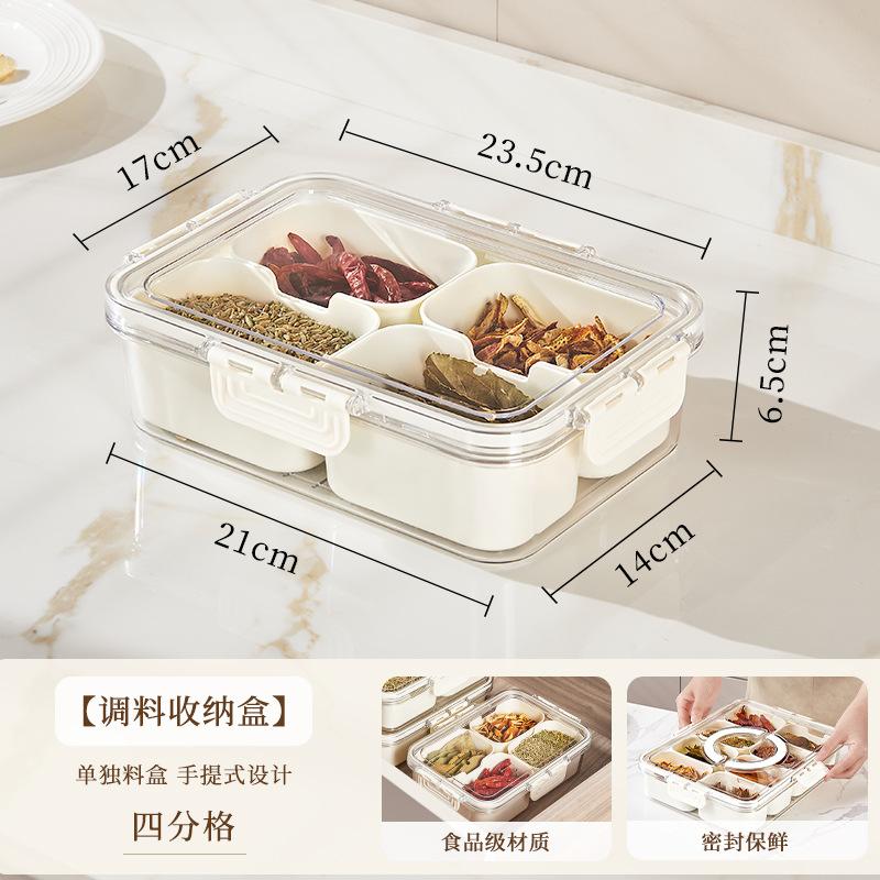 

Spice Storage Containers with Lids - BPA-Free Plastic Airtight Kitchen Organizer, Stackable Herb & Seasoning Jars for Countertop