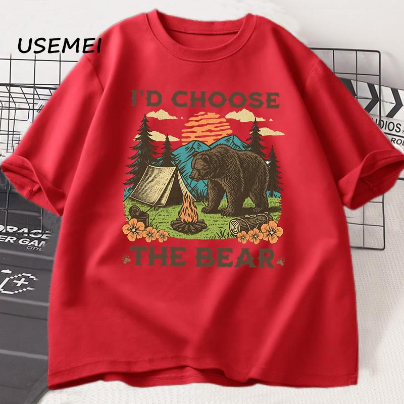 I Choose The Bear Womens Rights Tshirt Bear Vs Unisex Funny TShirt Female EmpowerUnisext Round Neck Short Sleeve Tees Womens Clothes S
