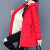 Women's Fleece Jacket Casual Hooded Winter Overcoat Zipper Pocket Windbreaker Autumn