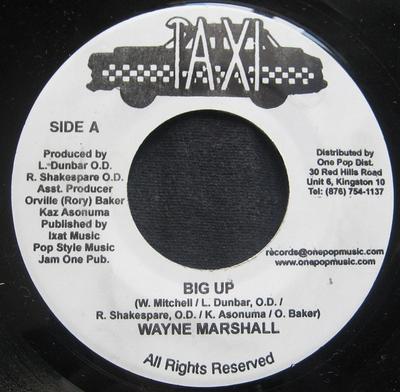 7inch Record WAYNE MARSHALL - Big Up NONE Taxi Jamaica Reggae, Ska & Dub Used