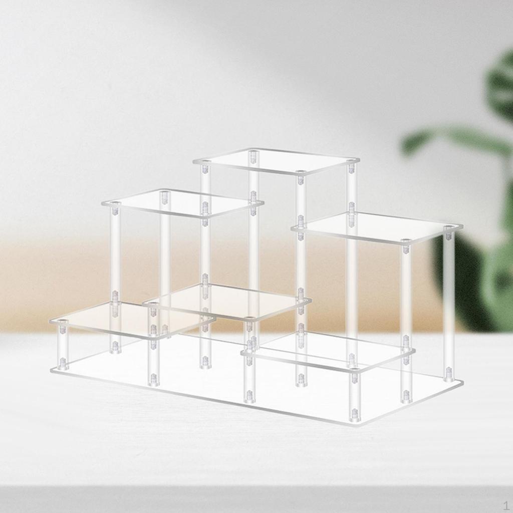 Acrylic Display Riser Stand Showcase Fixtures Elevated Rack Business Living