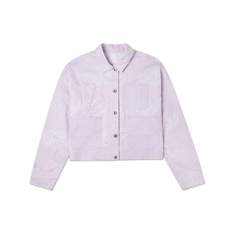 (WMNS) Converse Printing Casual Reversible Short Shirt Jacket Purple Women s 10022421-A01 L