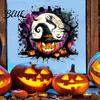 Waterproof Holiday Glass Stickers Halloween Static Window Clings Watercolor Pumpkin Ghost Skull Decals No Spooky Decals for Party Glue Living