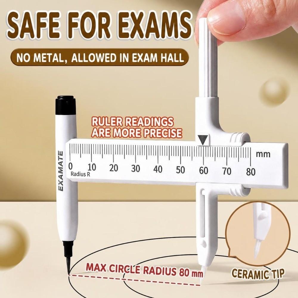Safe No Metal Geometry Compass Lock-Distance Drawing Compass Durable Compass  Geometry Drafting