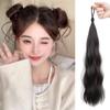Hair Ring Self-winding Hair Bundle Synthetic Long Wavy Hairpieces Fluffy Flower Bud Hair Bag Girls