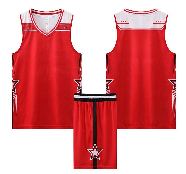 

Basketball Suit Adult Children S Training Suit Competition Jersey Sports Clothing Elementary School Jersey Large Size Men S 3XS красный