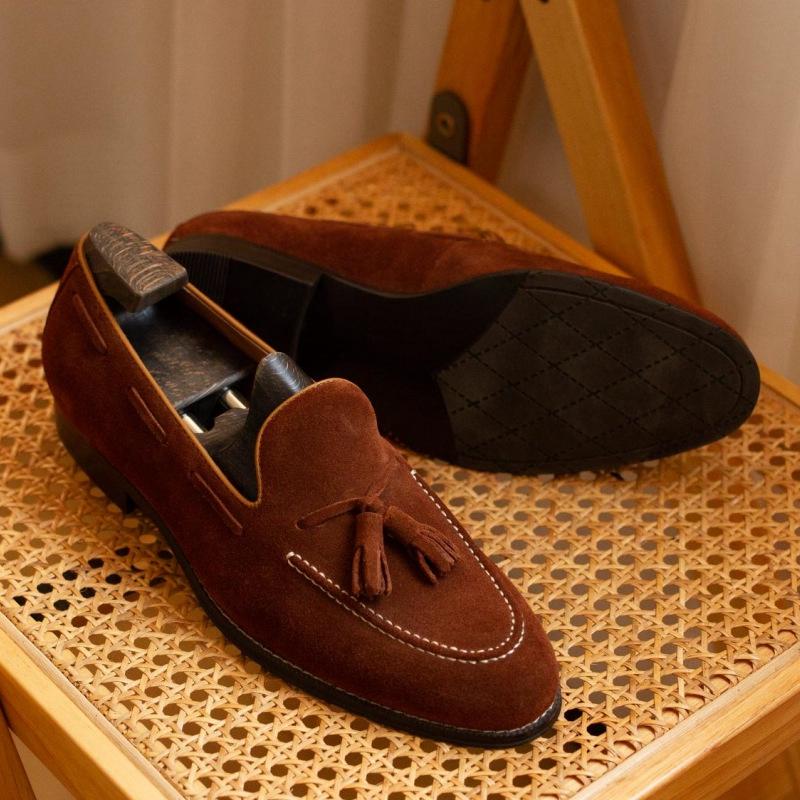 Fashion Genuine Leather Loafer Shoes for Men Handmade British Trendy Lazy Casual Shoes New Versatile