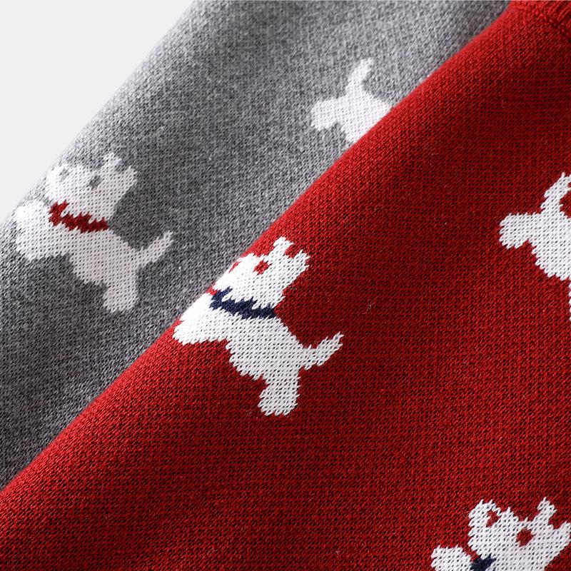 New Autumn/Winter Unisex Children's Dog Jacquard Long-Sleeve Cotton Cardigan Sweater