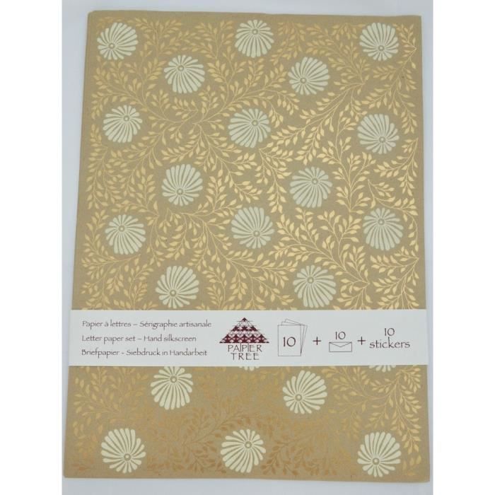 Papier à lettre sérigraphié (feuilles enveloppes stickers) - Papertree {couleur}