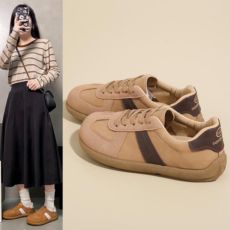 Soft-soled German Training Shoes Women's 2025 Autumn New Lace-up Versatile Retro Design Flat-bottomed Student Sports and Leisure Shoes