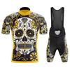 Team Cycling Jersey Set Short Sleeve Cartoon Bicycle Clothing Men Black MTB Maillot Ciclismo Bike Racing Bib Shorts Set