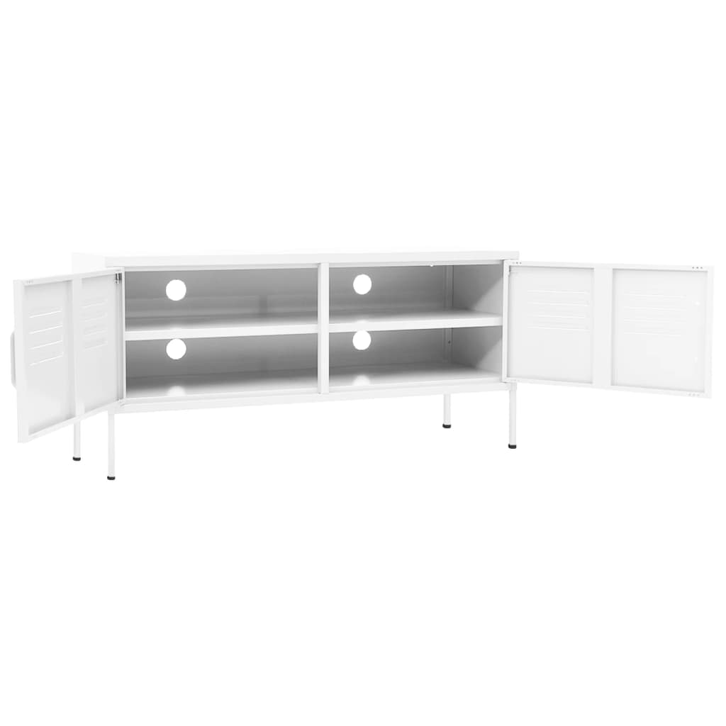 Vidaxl Szafka Pod Telewizor, Biała, 105X35X50 Cm, Stalowa