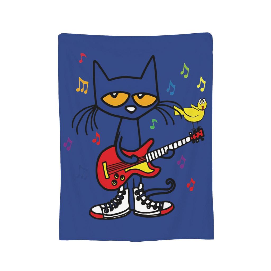 Pete the Cat Cartoon Cat Flannel Blanket Fashion Throw Blankets for Bed Sofa Couch 200x150cm Bedspread