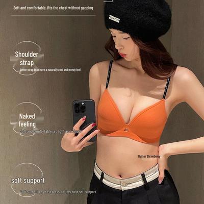 Seamless Push-Up Bra for Small Busts: Enhances, Lifts, Wire-Free, Triangle Cup, Thin Straps