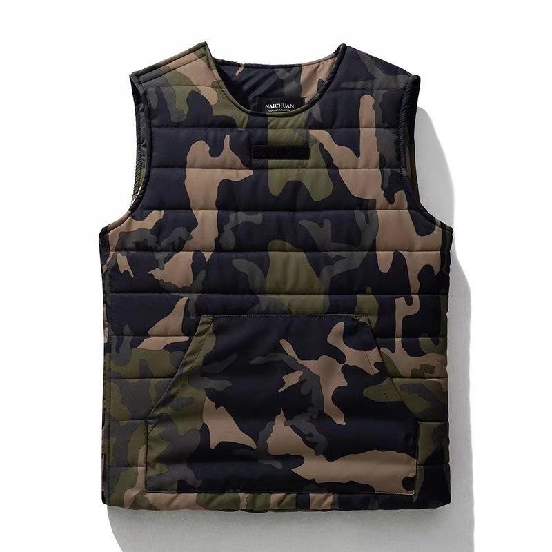 Men's Autumn/Winter Level 2 Armor Thickened Sleeveless Vest - Warm Cotton Slim Fit Trend.