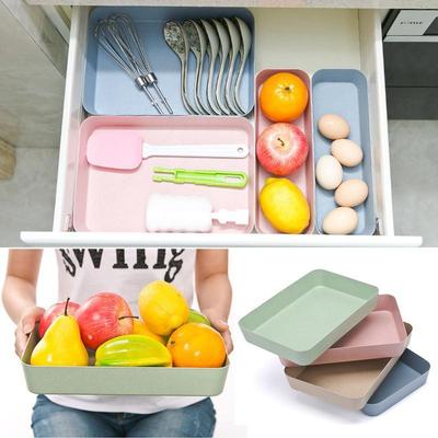 1 pieza Organizador de Bandeja de Almacenamiento de Cajón de Cocina de Plástico Divisor de Almacenamiento Herramientas de Cocina Almacenamiento de Comestibles