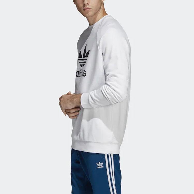 Adidas Originals Trefoil Crew Neck Sweatshirt Men Tops White DV1544