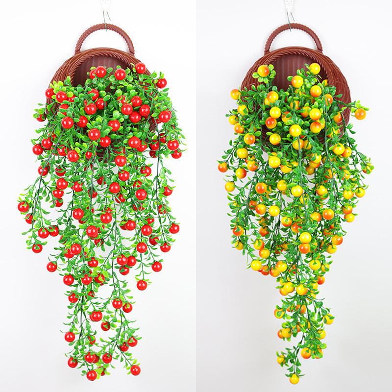 Plastikblume, Simulationsblume, Wohnzimmer, Heimdekoration, Blume, Glücksfrucht, Glücksbohne, Glücksfrucht, rote Bohne auf Lager, Stechpalmenfrucht, Wandbehang
