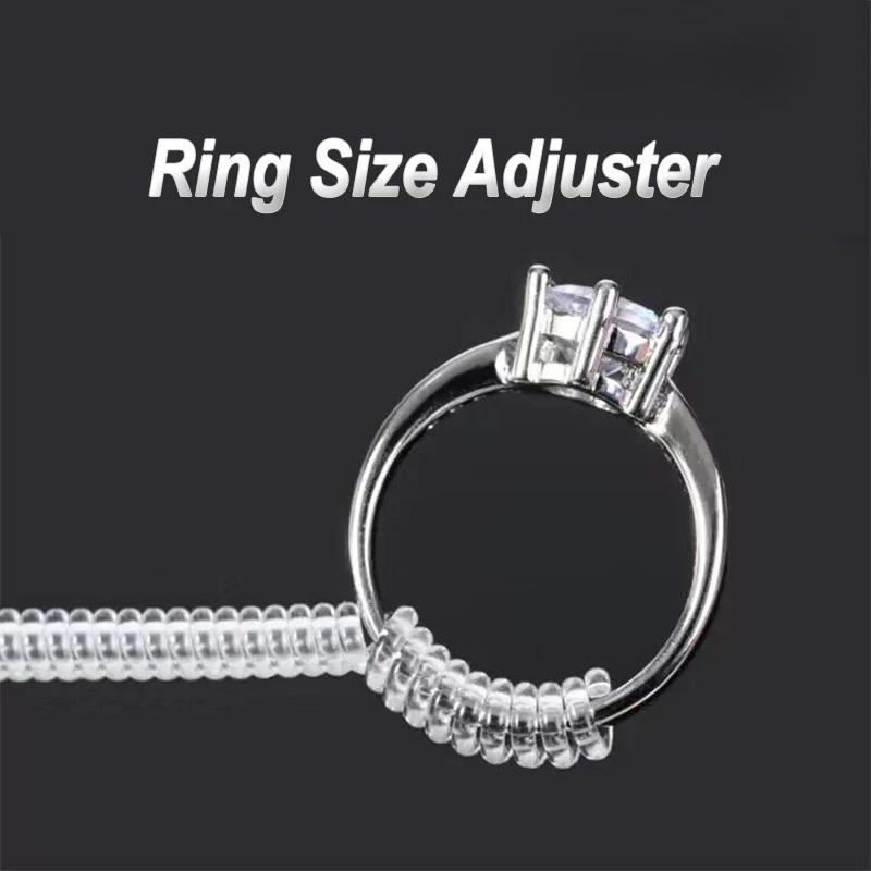 Spiral Based Ring Size Adjuster Transparent Ring Fixed Reducer Anti Lost Tightener Finger Ring Size Resizer Jewelry Guard