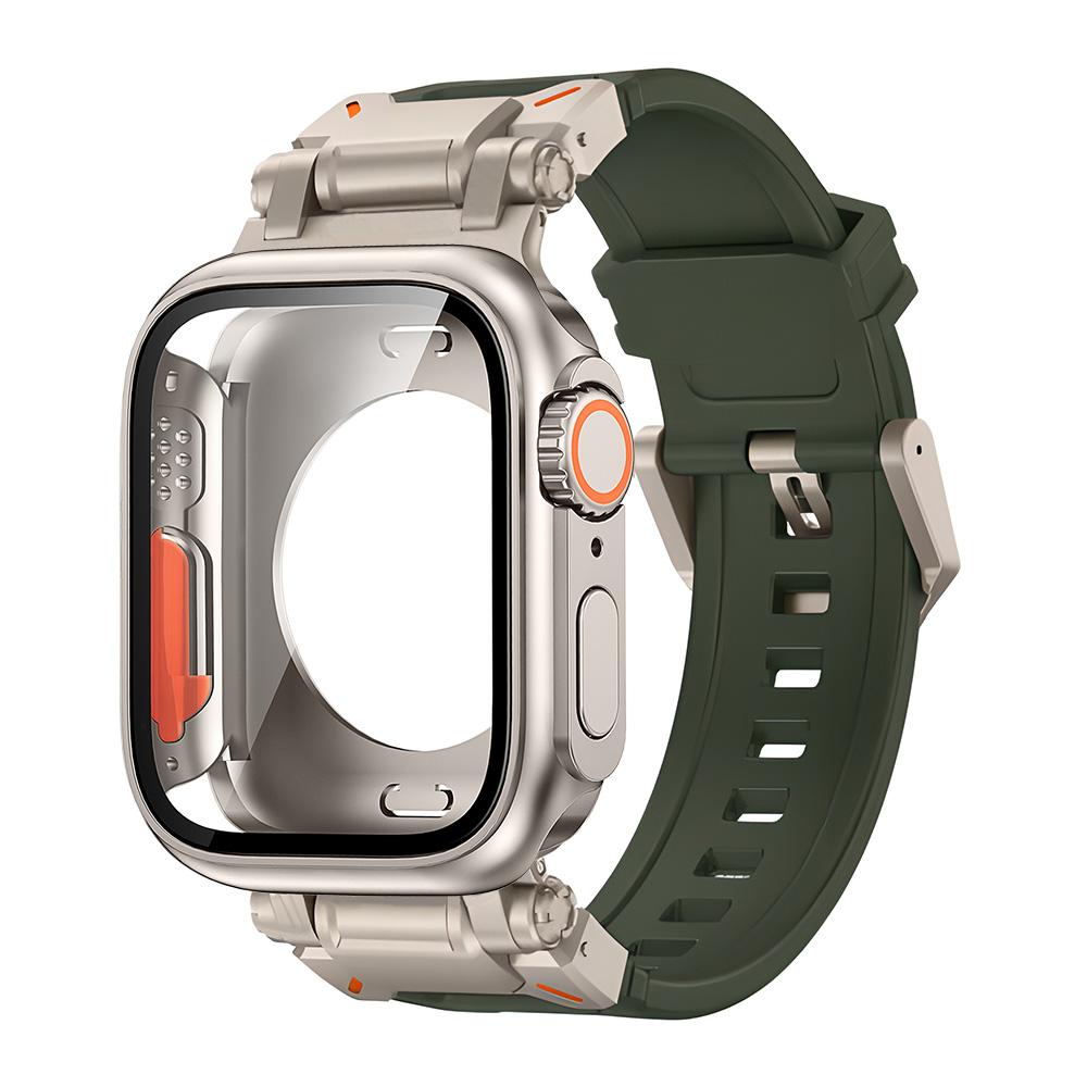 Gehäuse + weiches Armband für Apple Watch Ultra 2 Band 49 mm 45 mm 44 mm Metall-Edelstahl-Anschluss TPU-Armband Iwatch 9 8 7 6 SE 5 4