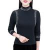 New Winter Slimming Velvet High-Neck Shirt - Warm, Fashionable & Age-Reducing