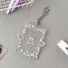 Clear Acrylic Photo Card Holder Lovely Wing Print Star Keychain Anti-drop for K- Fans Card Display Ornament