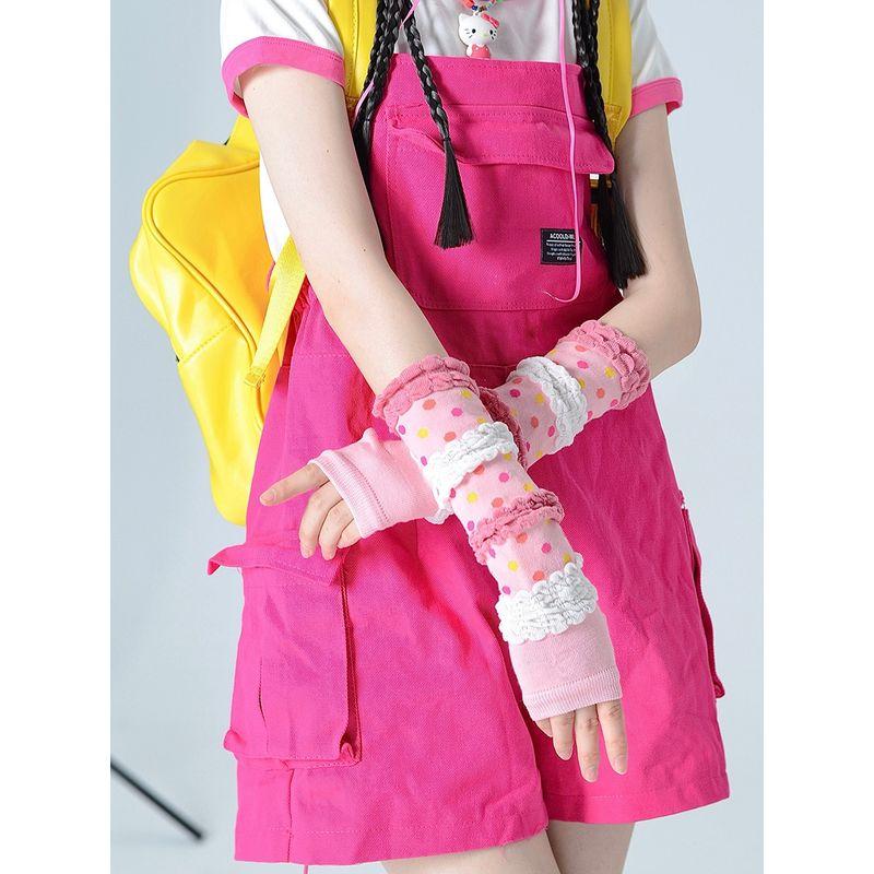 

Летний дофаминовый градиент XINGX Y2g Вискозное волокно Солнцезащитные нарукавники Женские Цветочные Милые Уличные Нарукавники Защита для рук Сексуальные Bubble Pink All yards