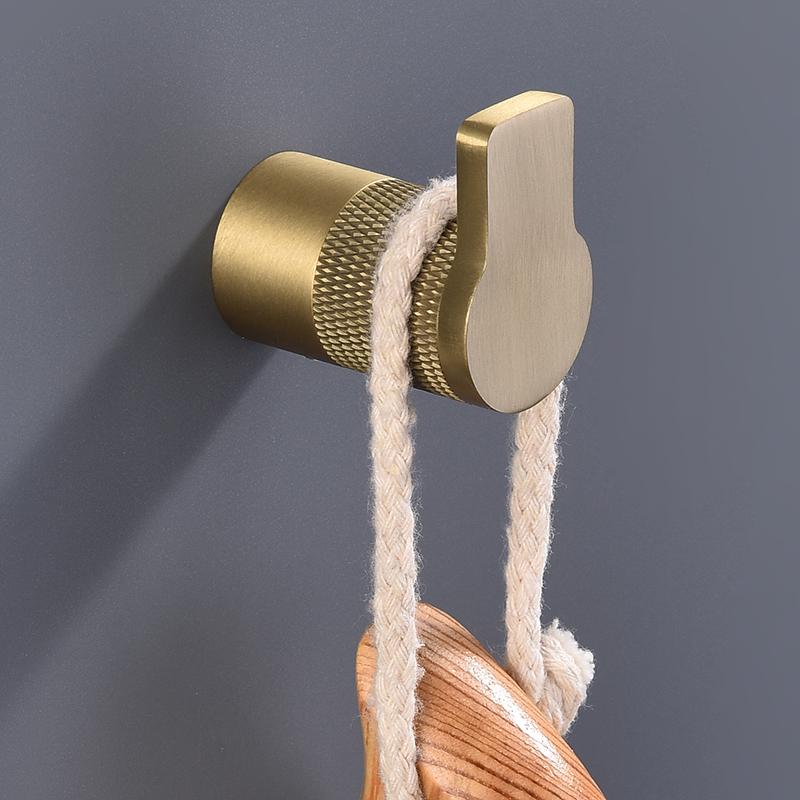 Brushed Gold Bathroom Accessories Towel Bar Bath Robe Hook Brass Knurled Bathroom Hardware Set Shelf for Towels Paper Tissue Hol