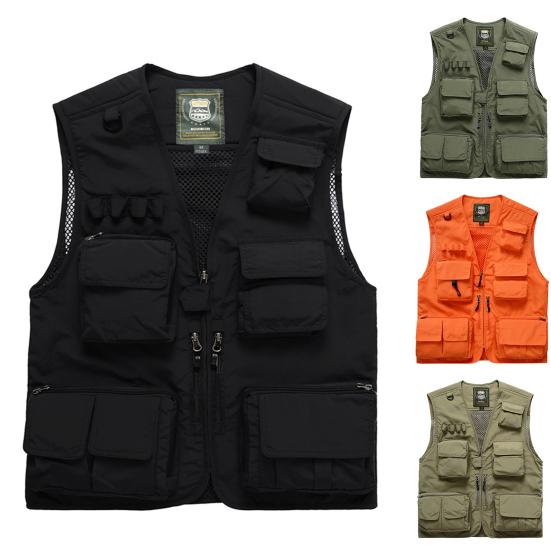 Fishing Vest Detachable Multiple Pockets Multipurpose Soft Comfortable Breathable Air Holes Jacket Multifunctional Outdoor Vest for Travel