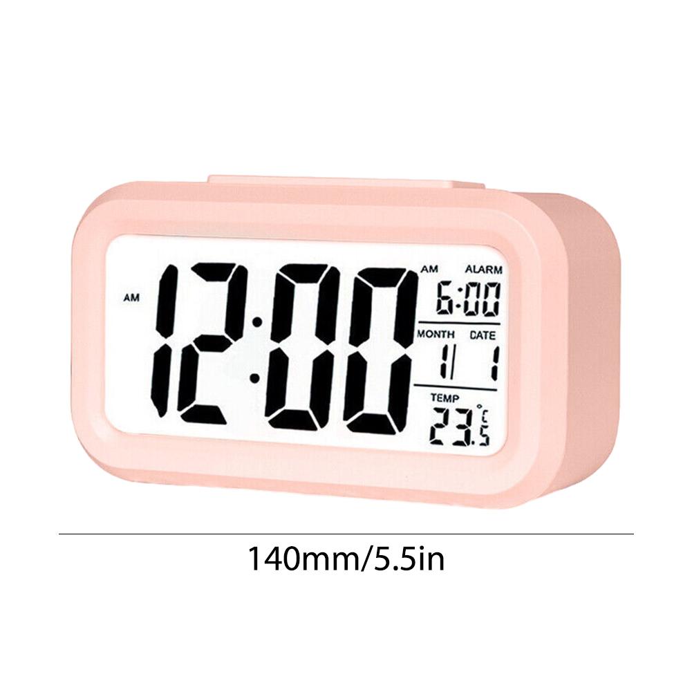 

LED Digital Alarm Clock 7 inch Large Screen Electronic Clocks Curved Screen Mirror Table Clock with Snooze Function Desk Clock