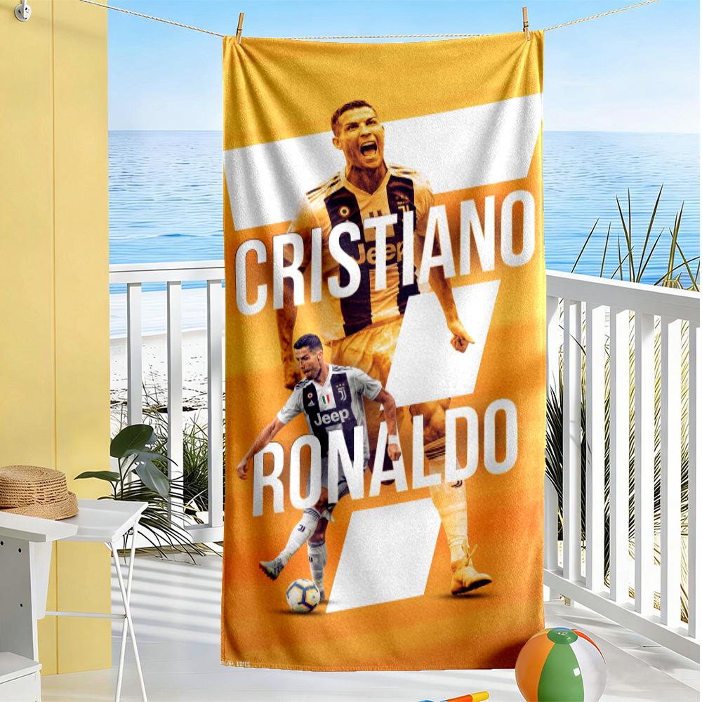 Ronaldo's Legacy Soccer Beach Towel Super Soft Microfiber Quickdry Fabric Comfortable Lightweight Perfect for Traveling Yoga Camping and Swimming