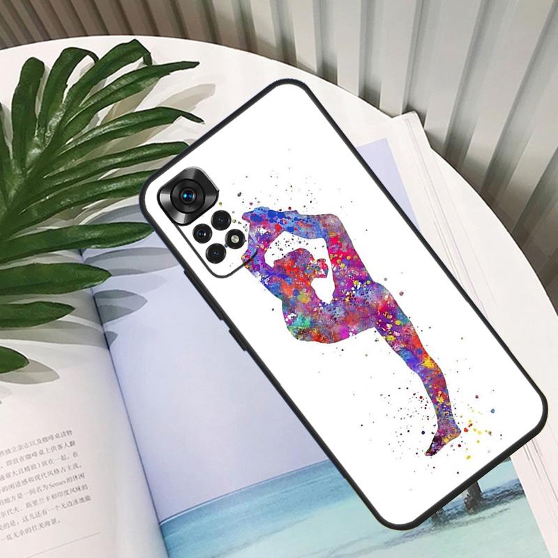 Gymnastics Watercolor Printing Funda For Xiaomi Redmi Note 14 10 11 12 13 15 Pro Plus Case For Redmi 15 15C 14C 12C 10C 13C