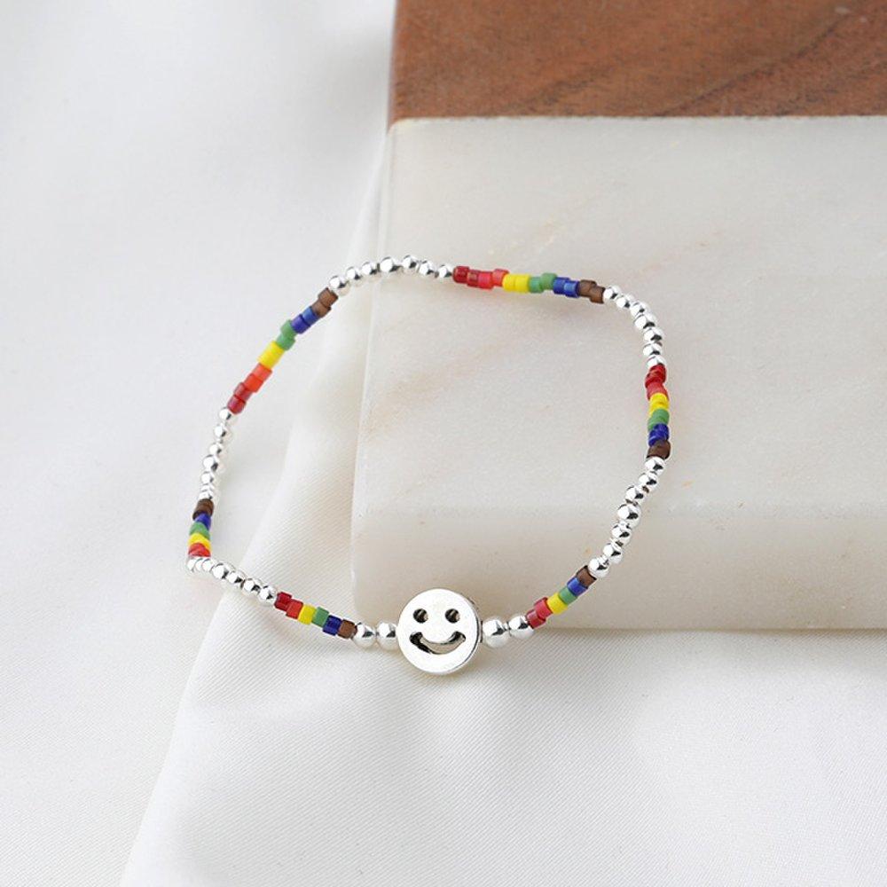 Mon Choix Silver Smile Bead Bracelet