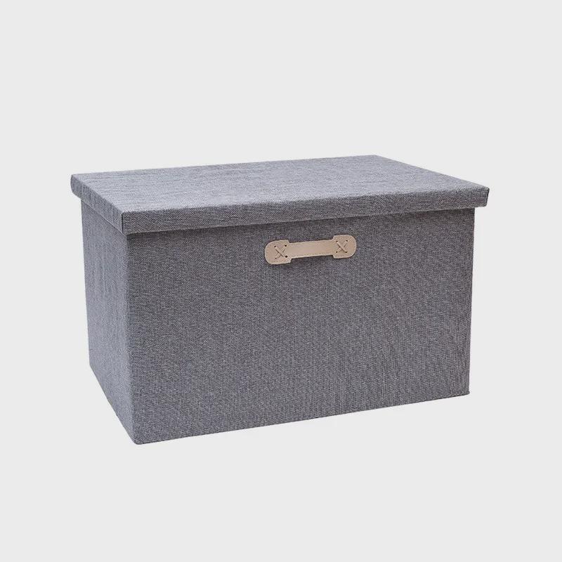 Drawer-Style Folding Storage Basket - Cotton & Linen Fabric