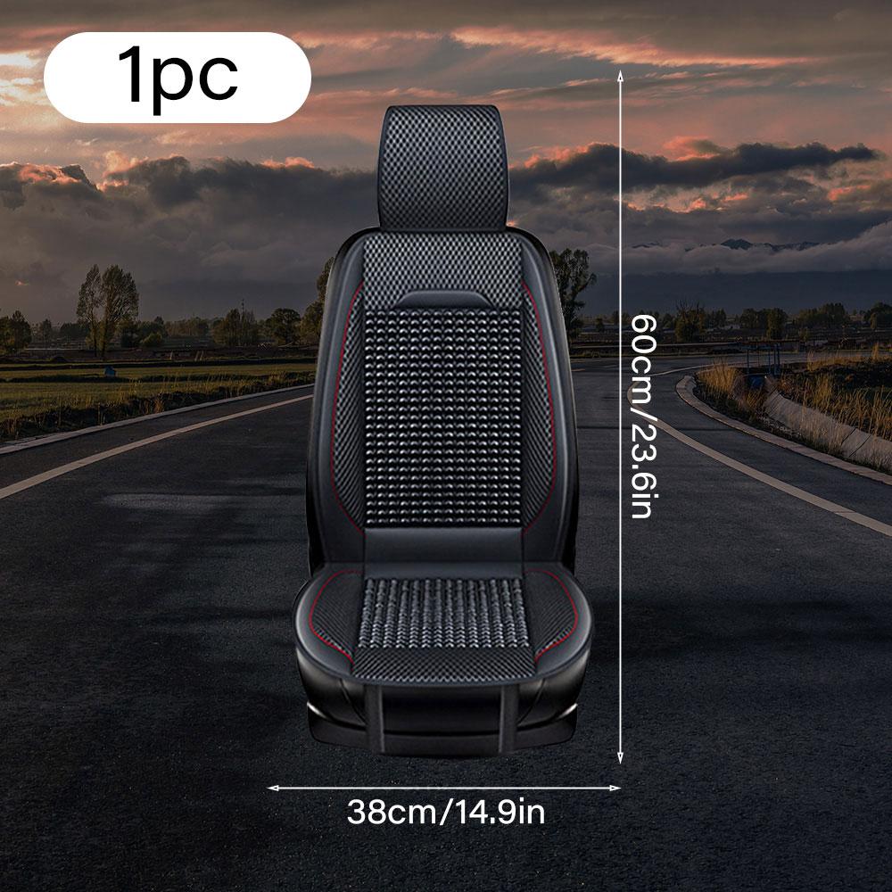 Car Seat Cover Wooden Beads Single-Seat Auto Seat Protective Cover Four Seasons Universal Comfortable Breathable Car Cushion
