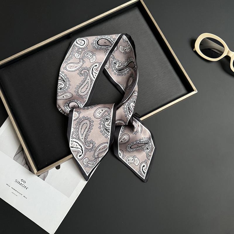 Silk scarf long strip high-end new decorative scarf multi-purpose headscarf headband tied bag streamer silk scarf belt