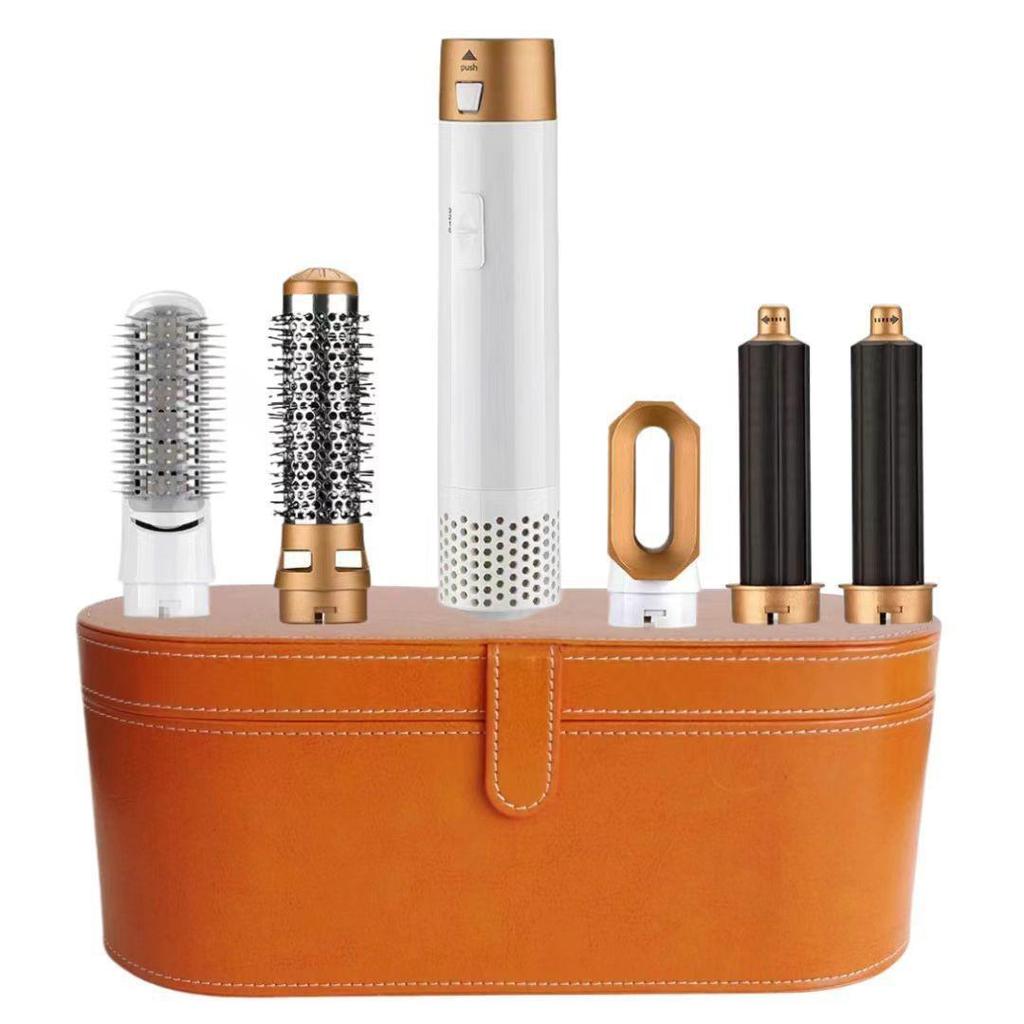 5-in-1 Rotating Hot Air Brush & Curling Iron - Multi-functional, No-Damage Big Wave Hair Dryer
