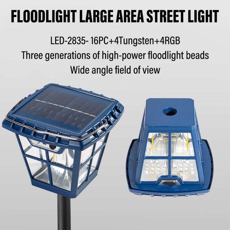 Lumini solare retro multifuncționale de 2000 lm. Lumini de gazon. Lumini de perete. Lumini stradale IP65, impermeabile, cu scop dublu, pentru iluminarea zonelor mari